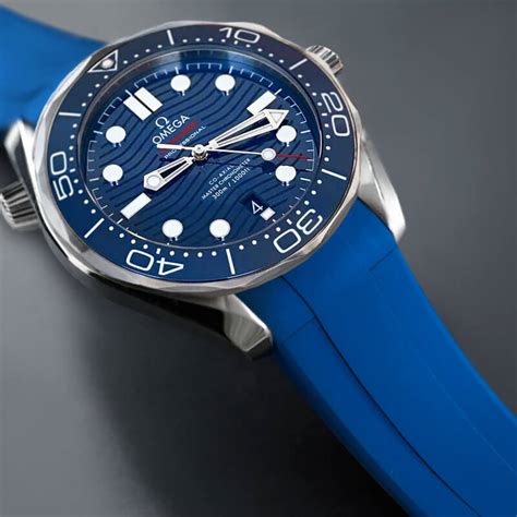 omega blue strap seamaster|replacement strap for omega seamaster.